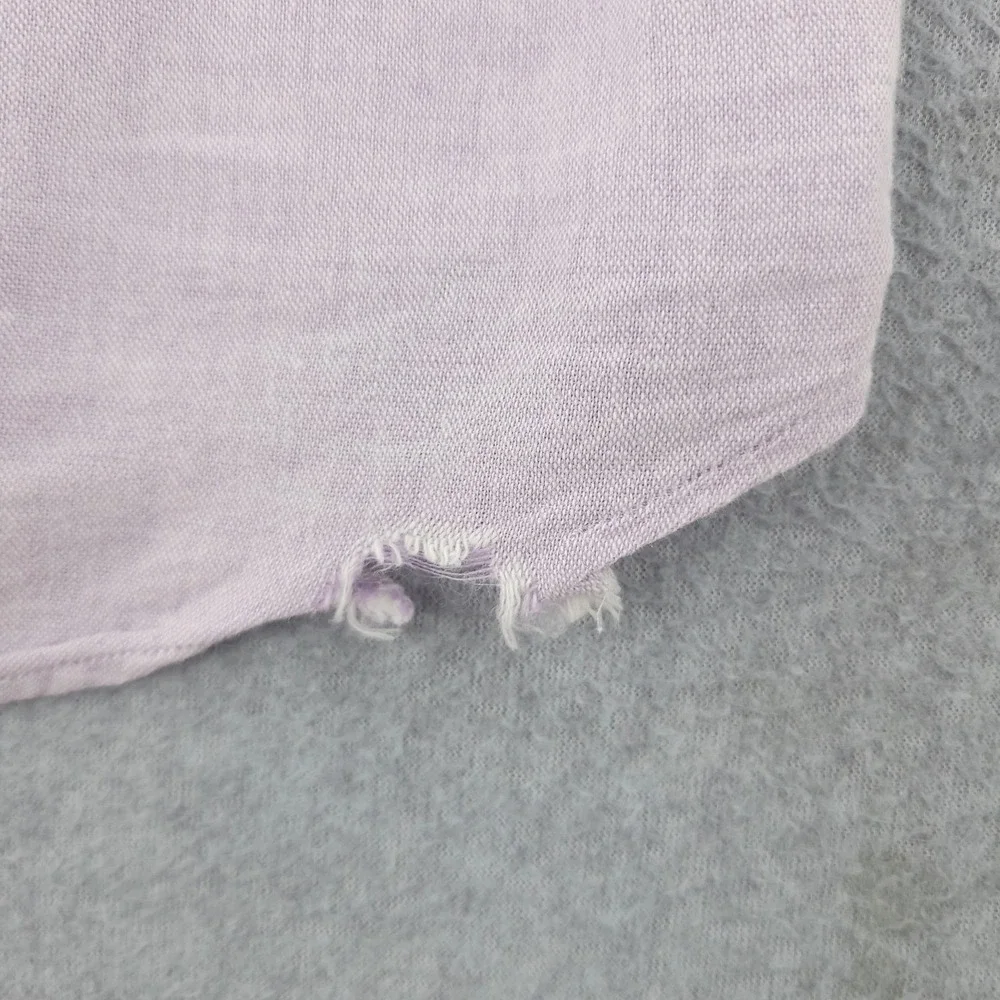 Banana Republic Shirt Mens S Purple Solid Long Sleeve Button Up Linen Cotton